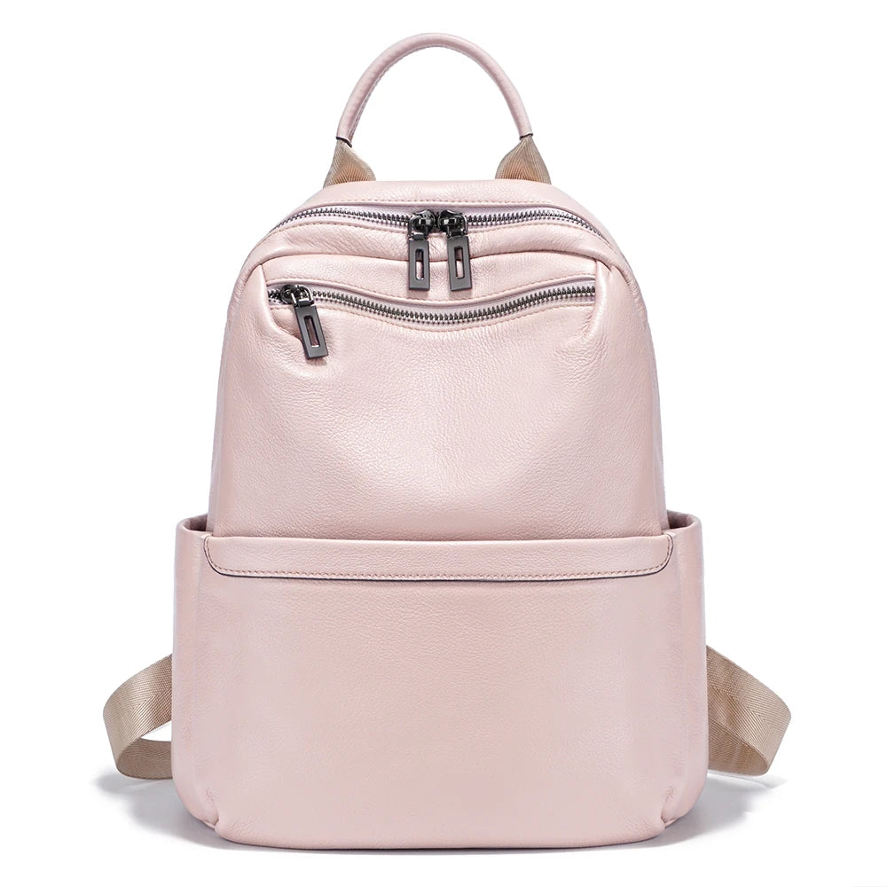 Women's Soft Leather Backpack Genuine Large Capacity Travel Rucksack Knapsack