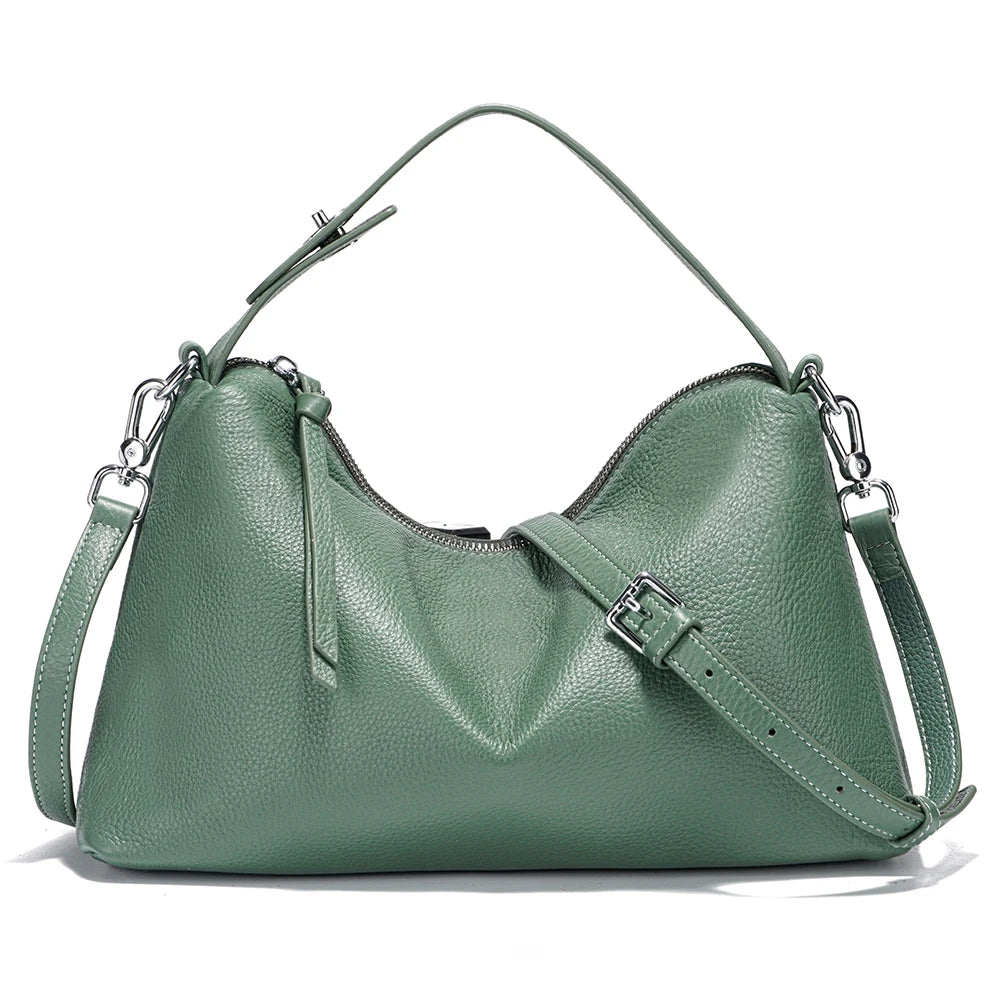 Genuine Leather Tophandle Bag Fashion Hobo Bag Women Shoulder Handbag Crossbody Designer Elegant