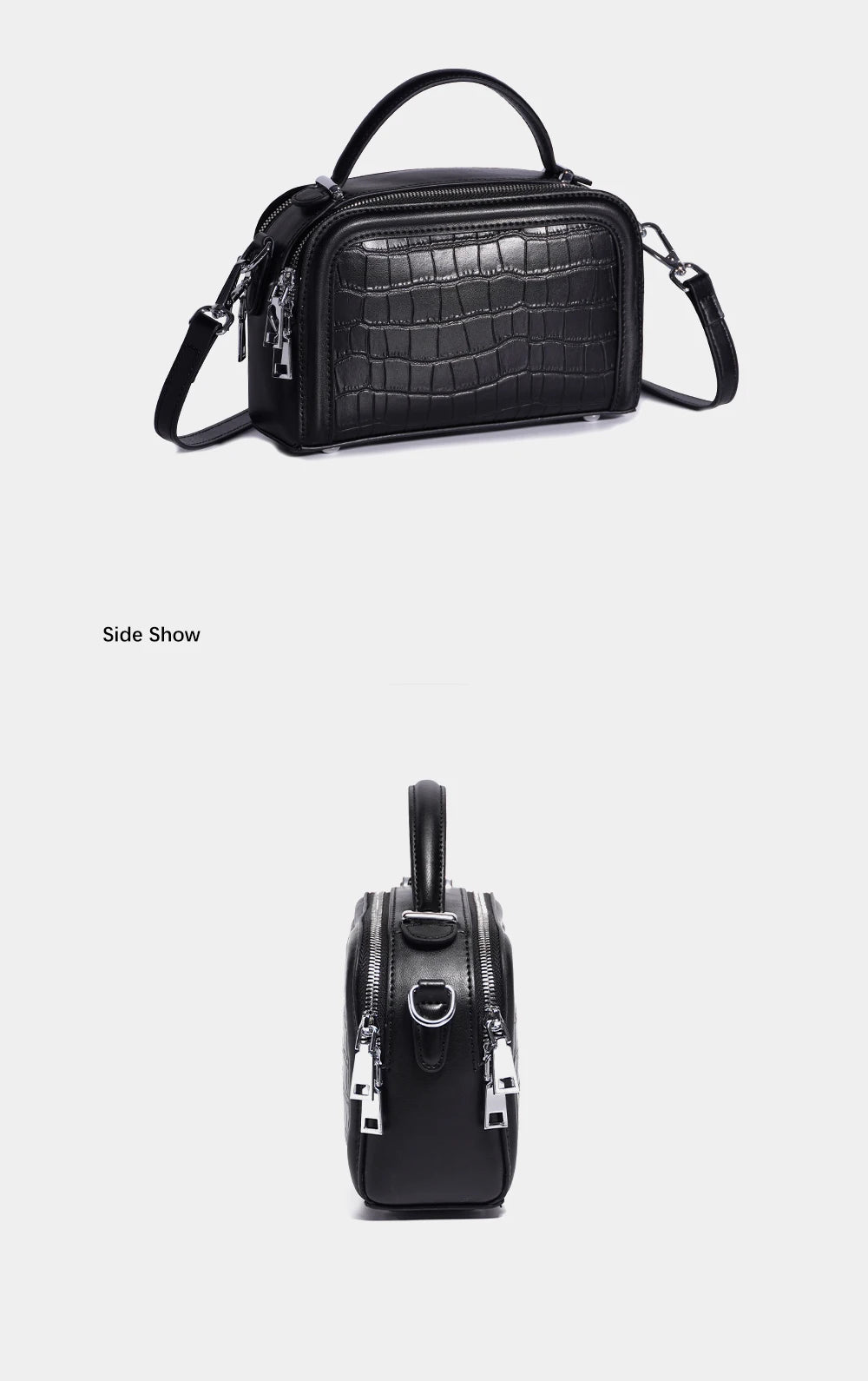 Genuine Leather For Women Sturdy Top-handle Alligator Handbag Classic High