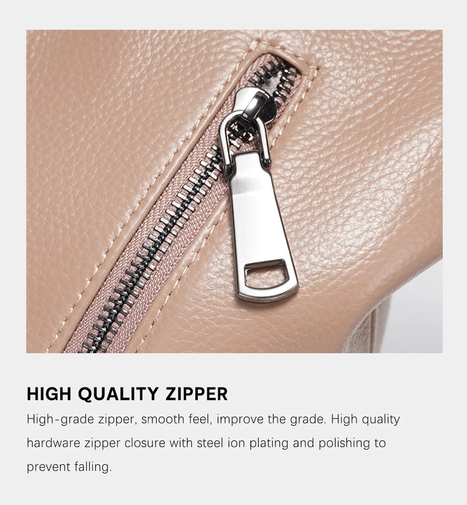 Stylish Women Shoulder Bag 100% Genuine Leather Large Capacity Handbag Multifunction