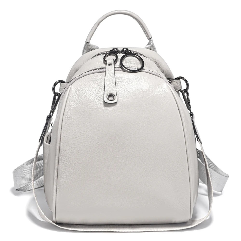 Women's Soft Genuine Leather Travel Backpack Large Capacity Convertible Rucksack