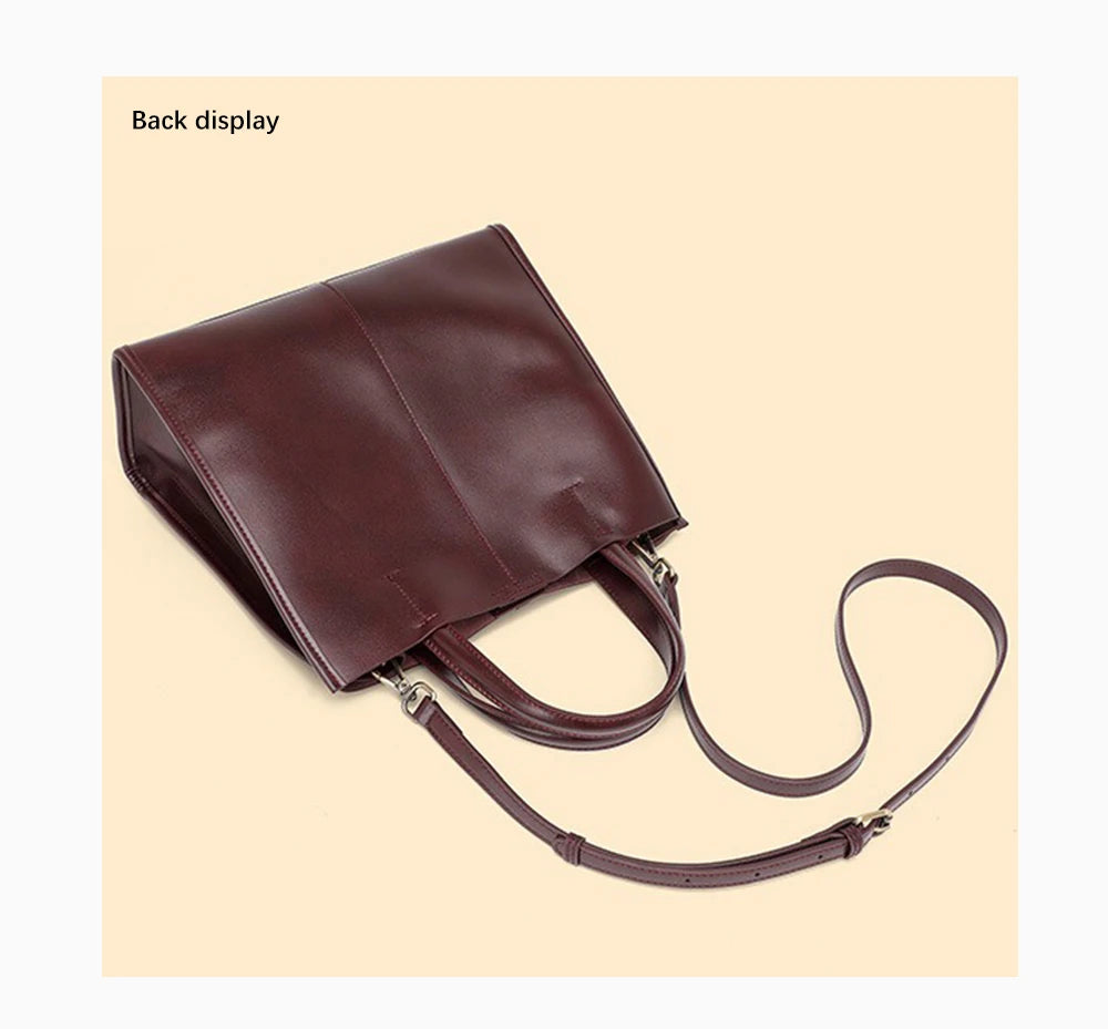 Genuine Leather New Simple Shoulder Bag Large Capacity Shopper Luxury Casual