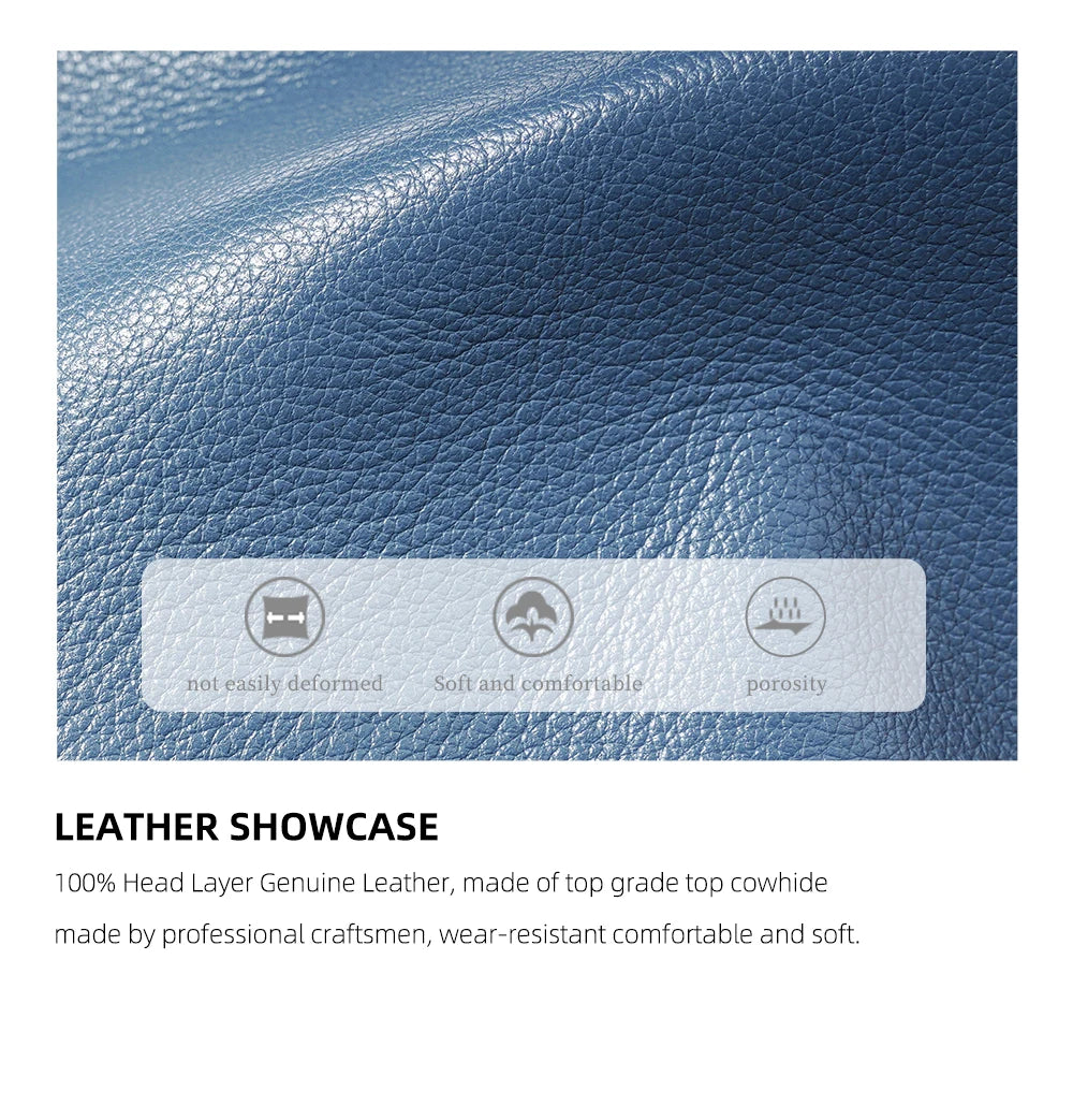 Cowhide Leather Handbag Women Shoulder Bag  Multi-functional Pockets Crossbody Bags