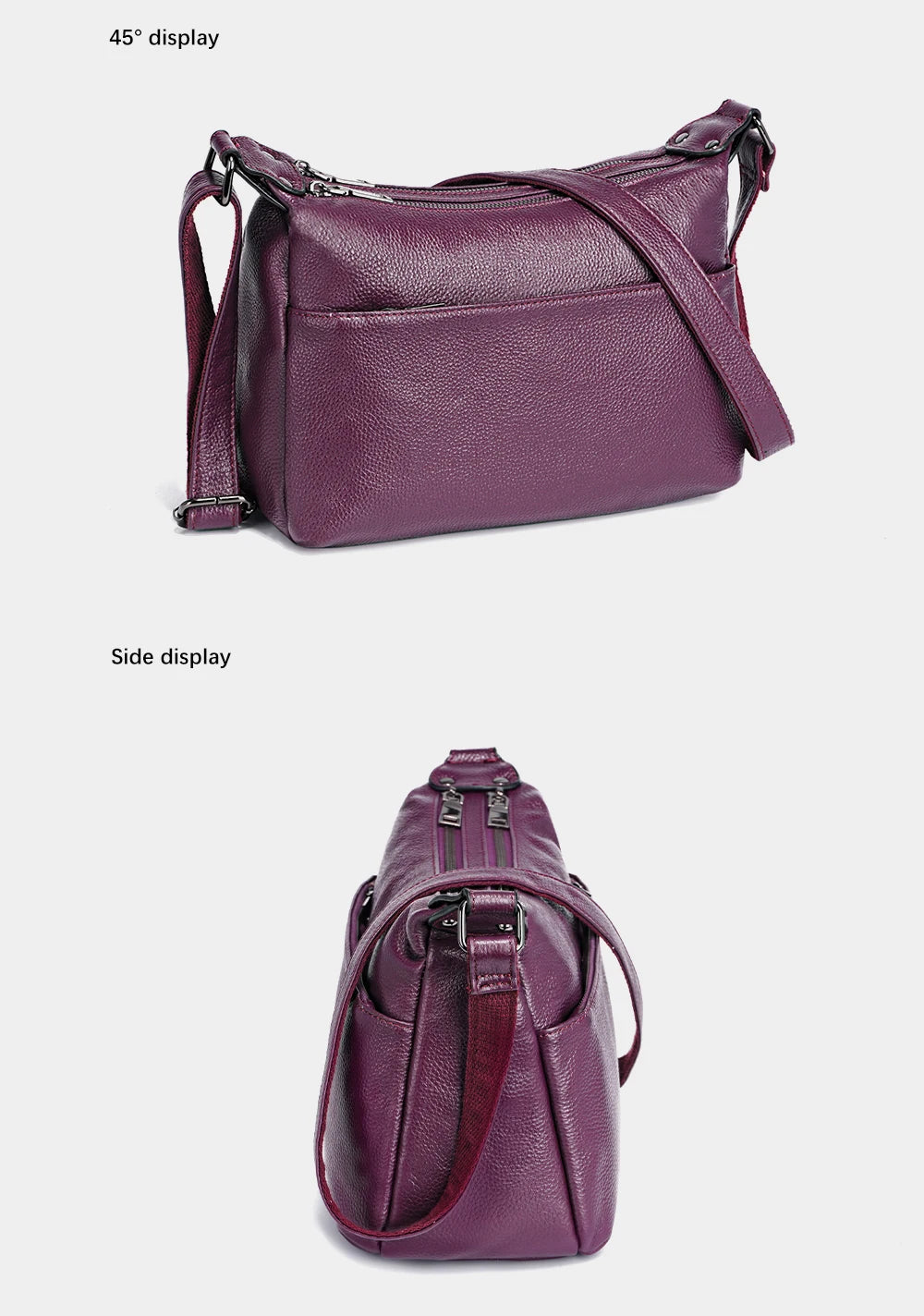 Elegant Genuine Leather Women's Shoulder Bag Trendy Crossbody Messenger Bag