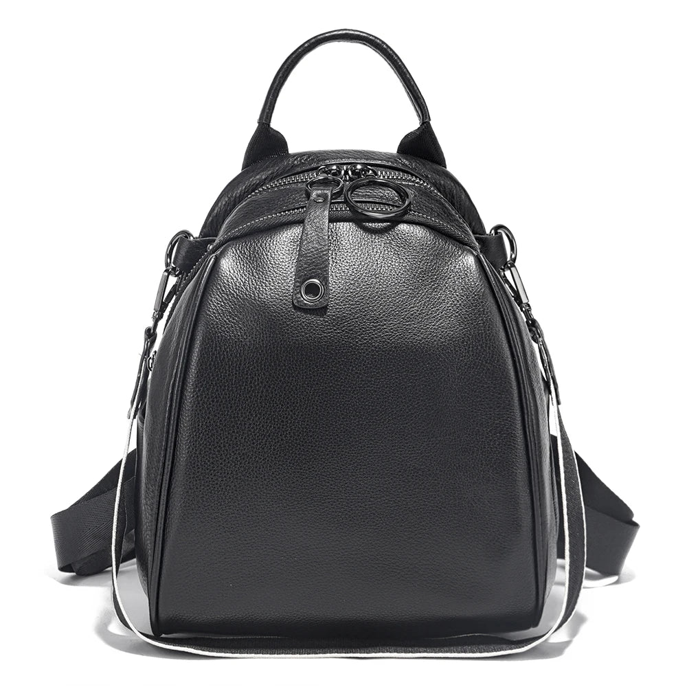Women's Soft Genuine Leather Travel Backpack Large Capacity Convertible Rucksack