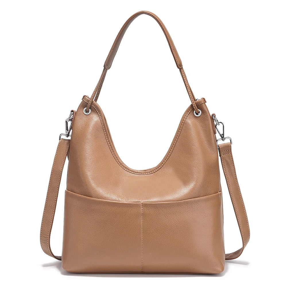 Genuine Leather Women's Handbag Luxury Hobo Bag Large Capacity