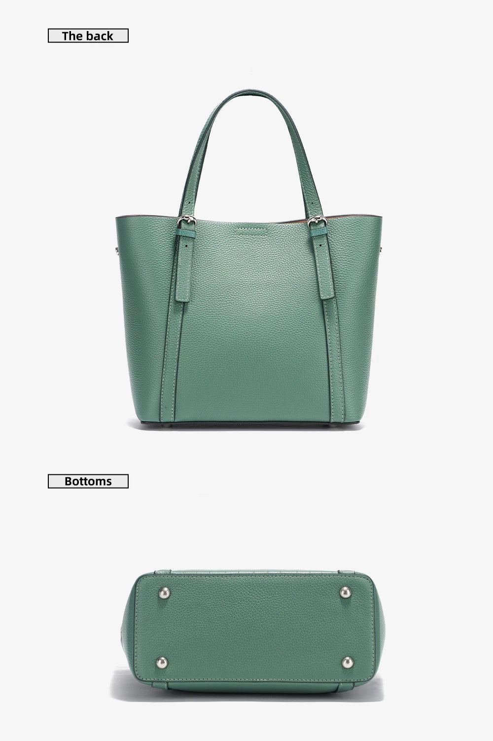 Soft Genuine Leather Women's Tote Bag Handbag Elegant Large Capacity Shopper Bag