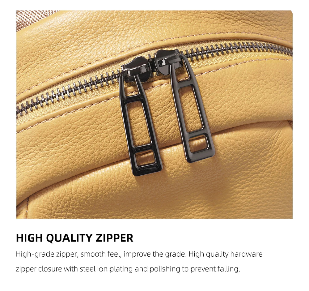 Soft Genuine Leather Women Small Backpack Purse Stylish Travel Rucksack