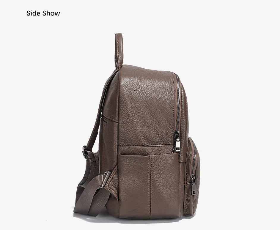 Women Backpack 100% Genuine Leather Ladies Large Capacity Travel Bags