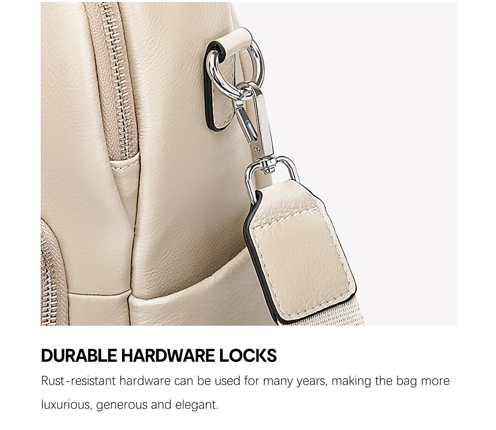 Leather Backpack For Women Anti Theft Satchel