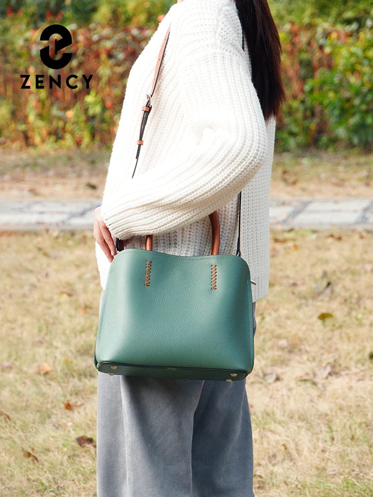 Women's Genuine Leather Shopper Bag Designer Shoulder Bags Handbag Large Bucket Bag Tote Cross