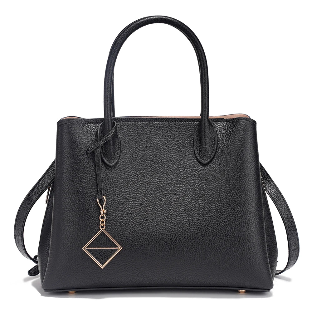 Women's Genuine Leather Satchel Handbag Large Shopper Designer Shoulder Bag Large Cross-body