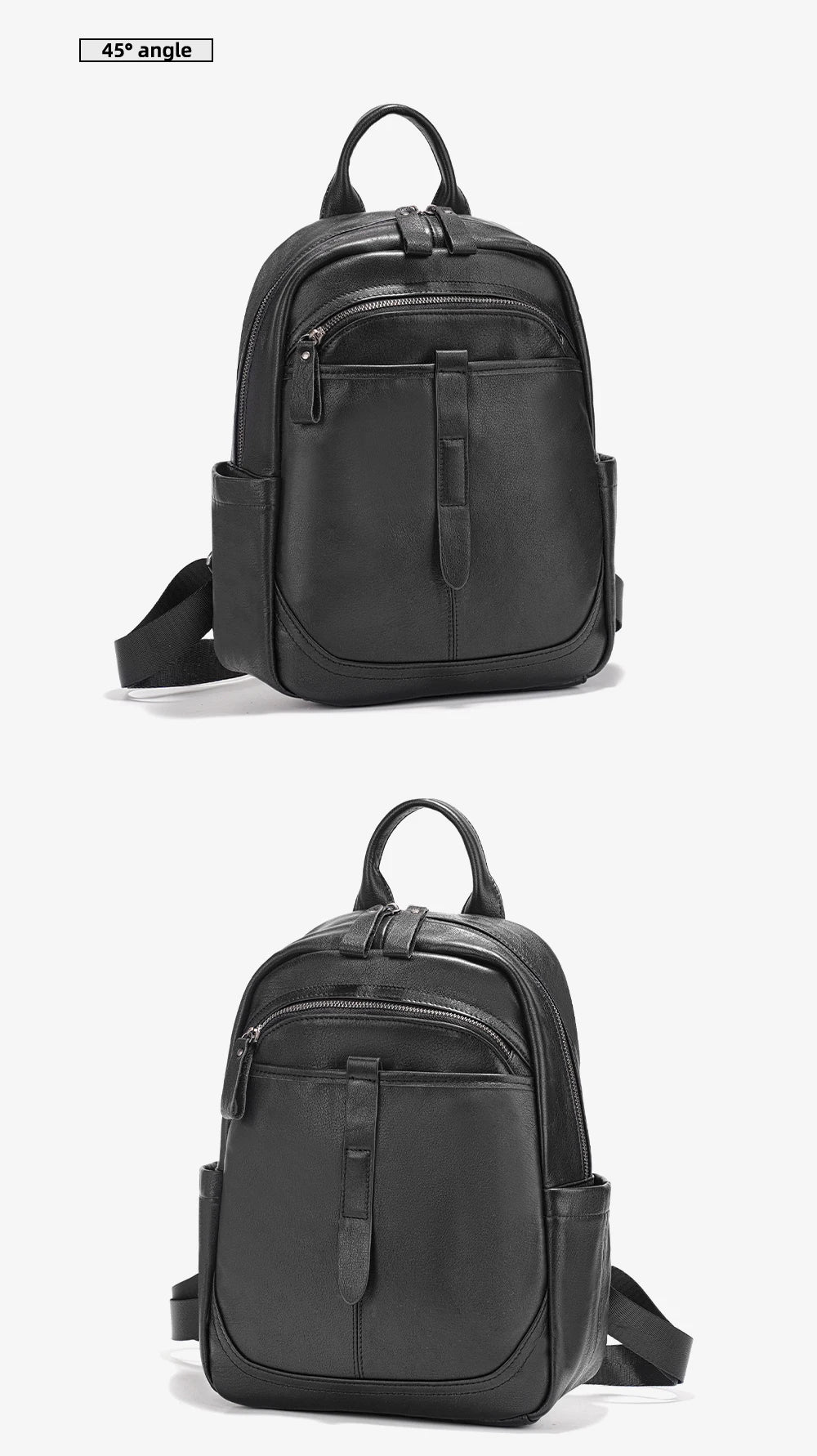 Women's 100% Genuine Leather Backpack Large Capacity for Commute