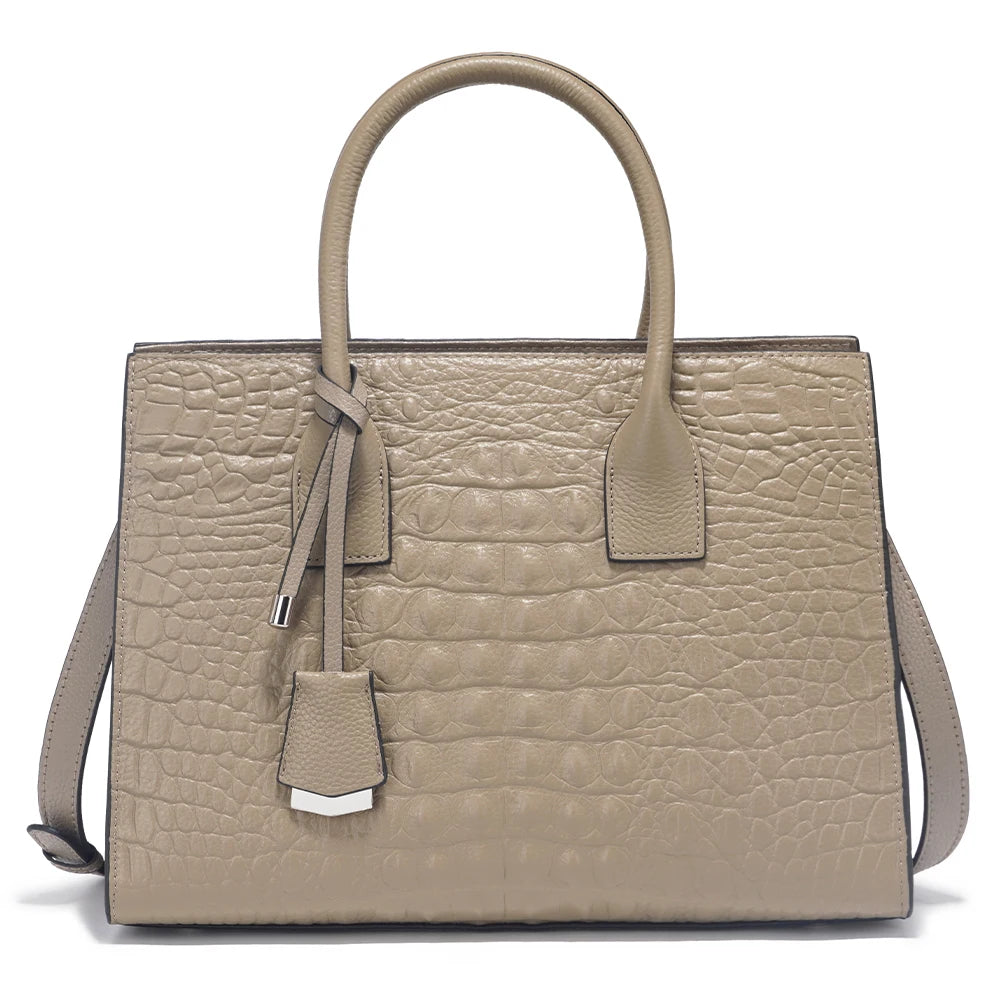 Large Tote Handbag for Women Genuine Leather Cowhide Shoulder Bag with Top Handle Trendy Fashion
