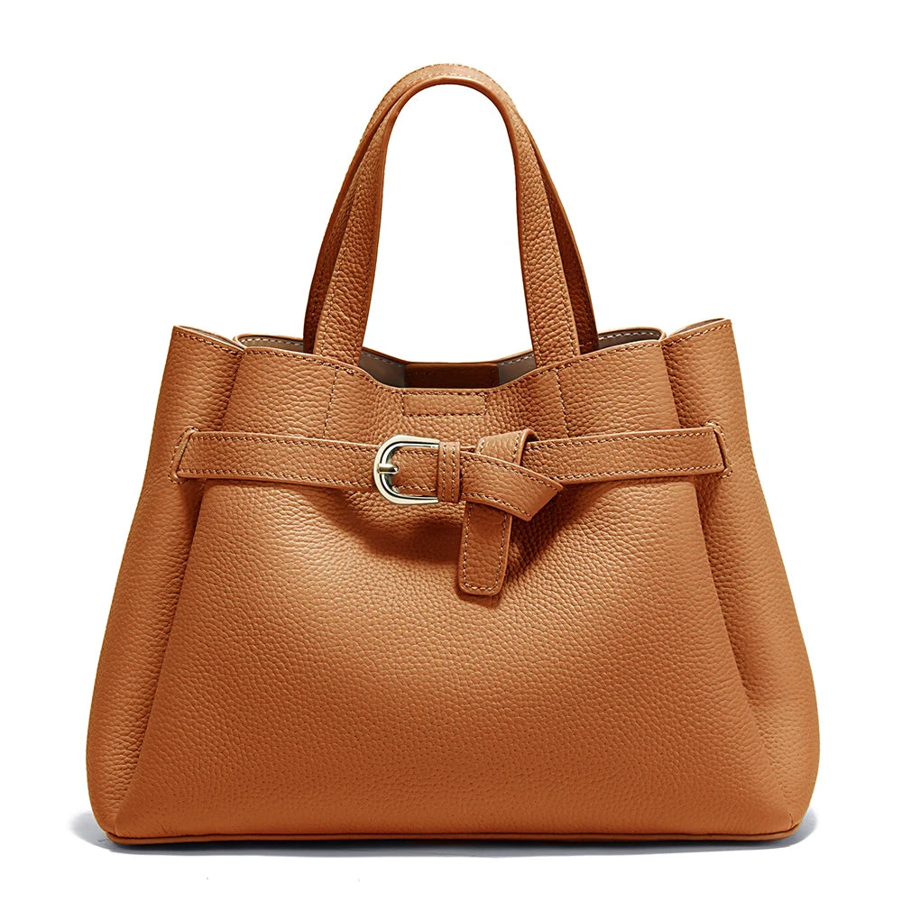 Fashion Genuine Leather Top-handle Bag For Women Luxury Designer Crossbody Bag Zipper