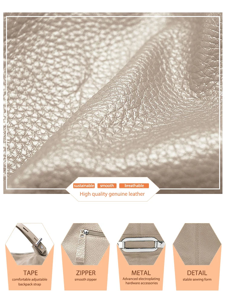 100% Genuine Leather Large Women Top Handle Shoulder Bag Tote Handbag Purse Leather Hobo Bag