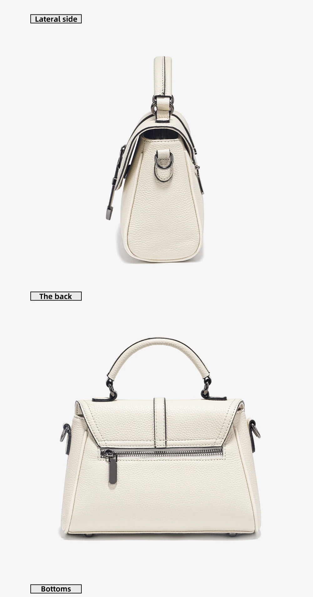 Women's Genuine Leather Top-Handle Bag Simple Fashion Design Luxury Shoulder Crossbody Small Handbag
