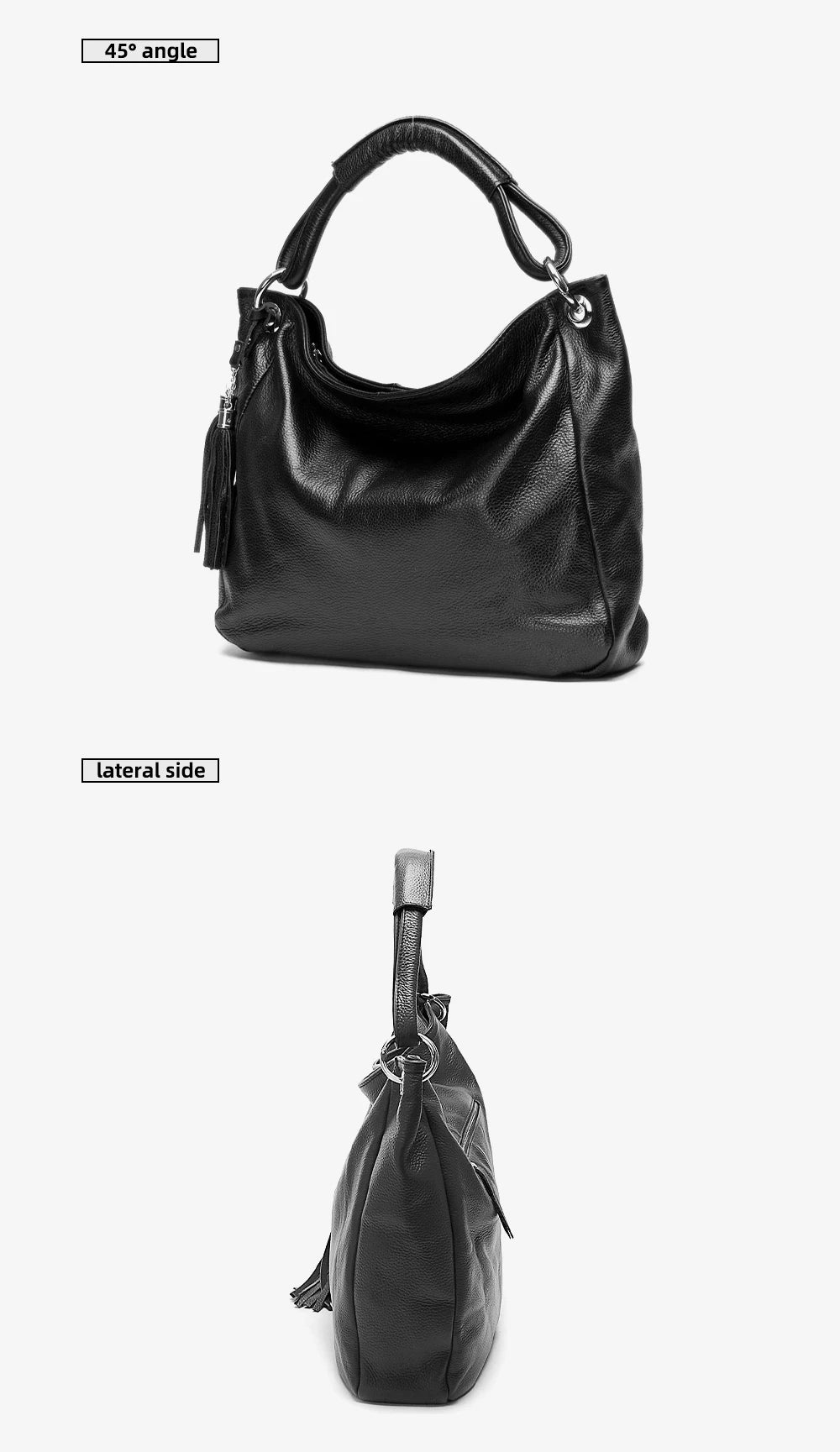 Bag 100% Soft Genuine Leather Tassel Women's Handbag Shoulder Satchel Crossbody Purse