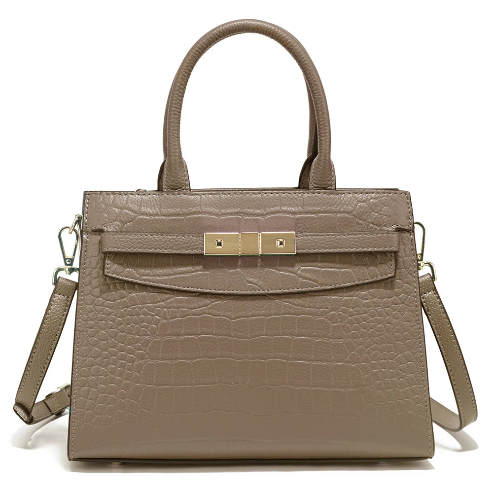 Ladies Cow Skin Fashion Handbags Genuine Leather Top-handle Bag For Work Luxury Designer