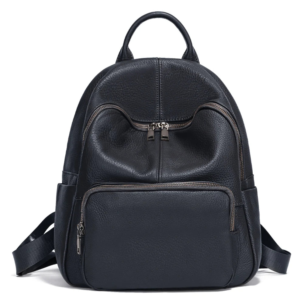Women Backpack 100% Genuine Leather Ladies Large Capacity Travel Bags