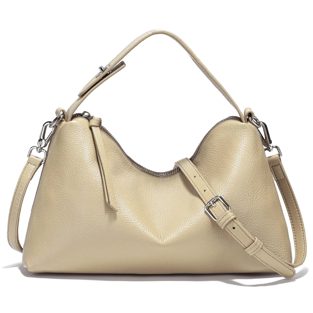Genuine Leather Tophandle Bag Fashion Hobo Bag Women Shoulder Handbag Crossbody Designer Elegant