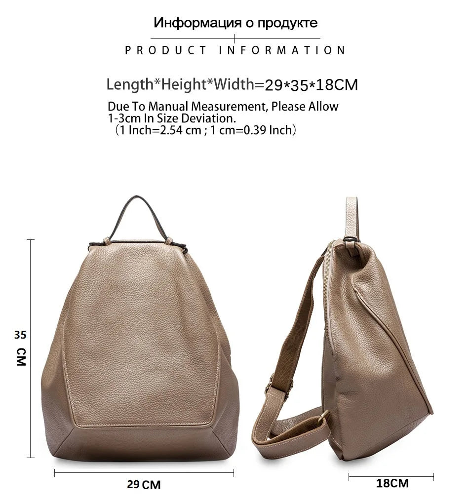 Women Stylish Classic Backpack  Genuine Leather Knapsack Satchel Purse