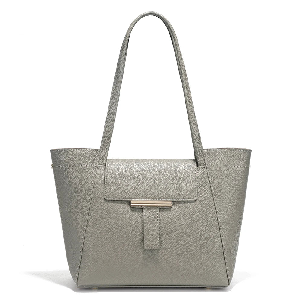 Genuine Leather Women's Tote Handbag Large Shoulder Bag Functional Shopping Bag