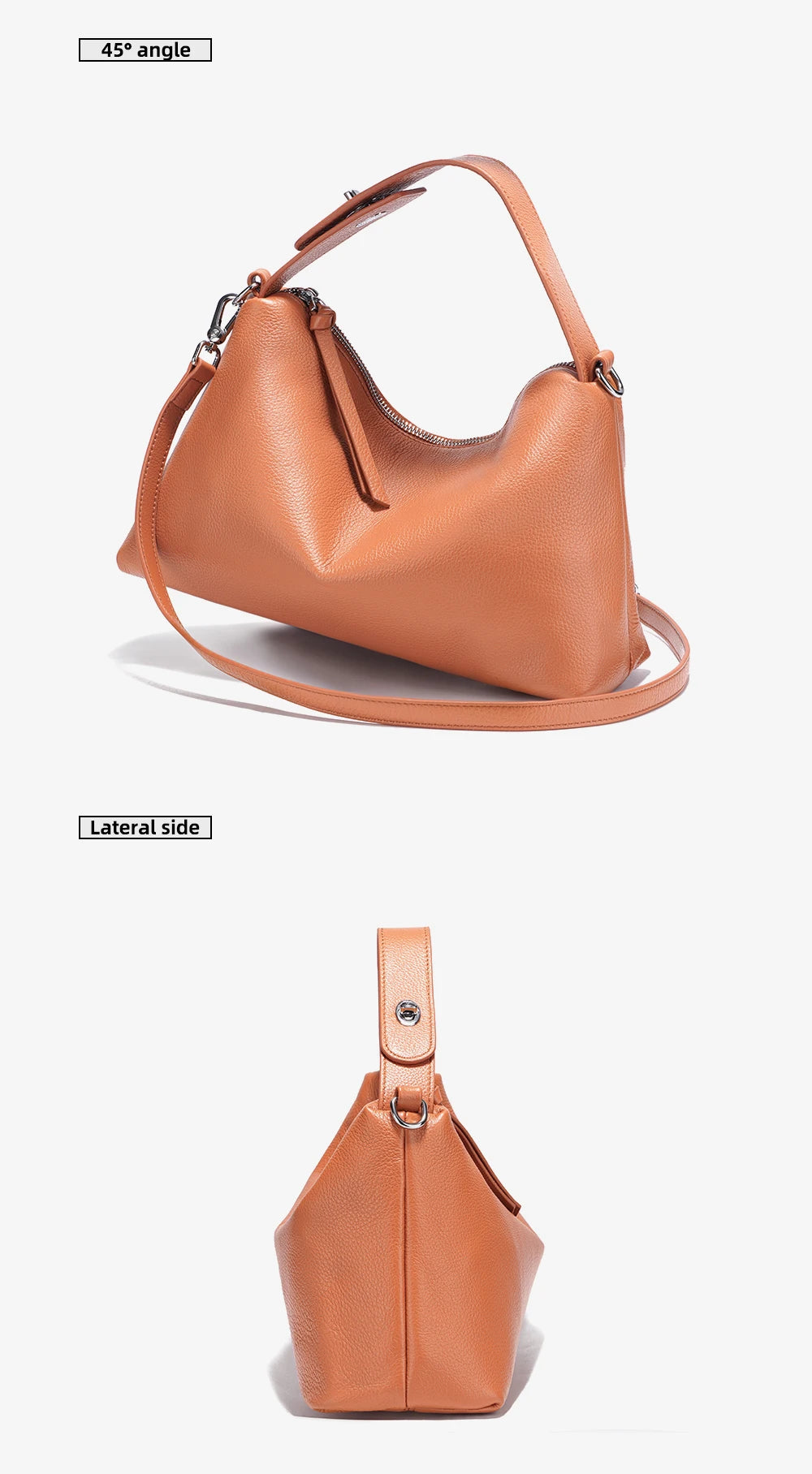 Genuine Leather Tophandle Bag Fashion Hobo Bag Women Shoulder Handbag Crossbody Designer Elegant