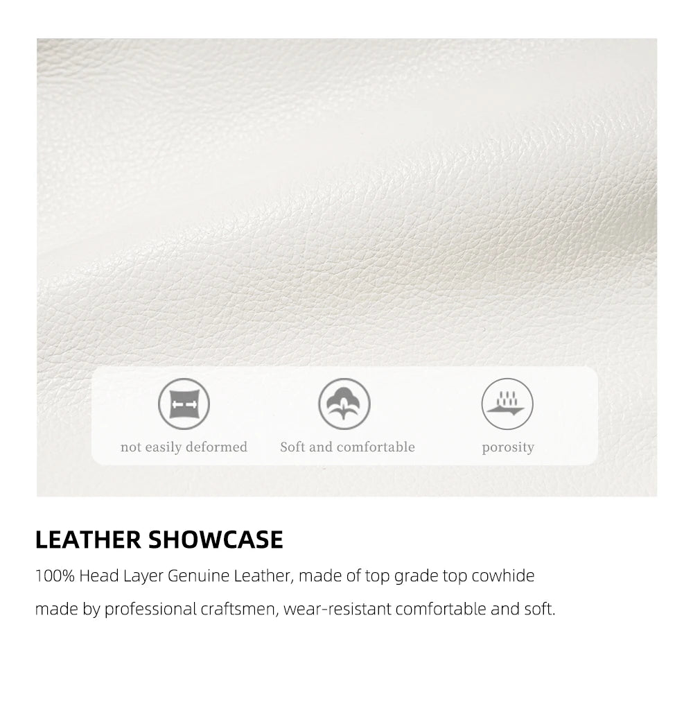 Fashion Genuine Leather Backpack Knapsack Multi-pocket Day pack