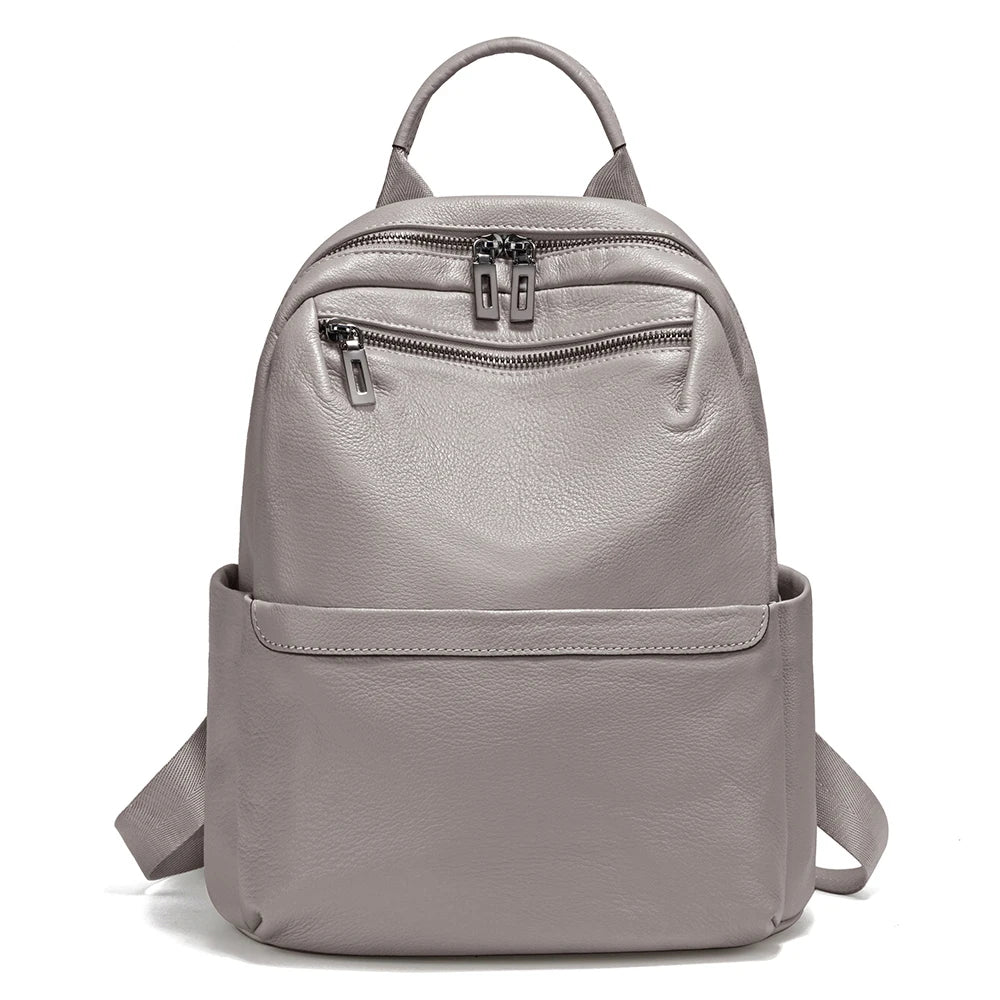 Women's Soft Leather Backpack Genuine Large Capacity Travel Rucksack Knapsack