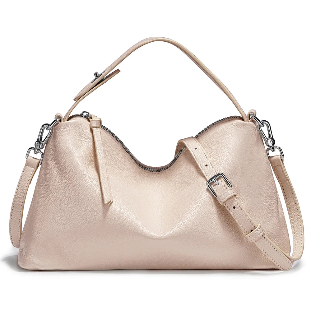 Genuine Leather Tophandle Bag Fashion Hobo Bag Women Shoulder Handbag Crossbody Designer Elegant
