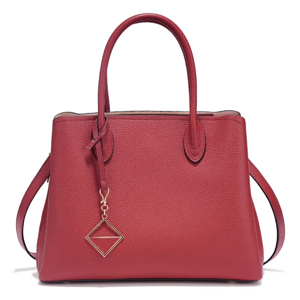 Women's Genuine Leather Satchel Handbag Large Shopper Designer Shoulder Bag Large Cross-body