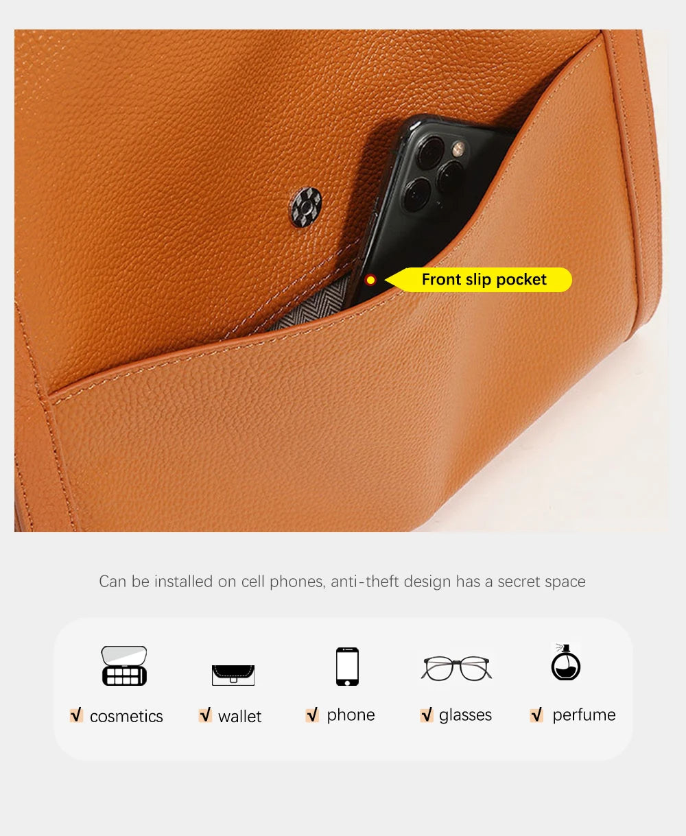 Genuine Leather Totebag Shoulder Bag Large Capacity Shopper Luxury Women's