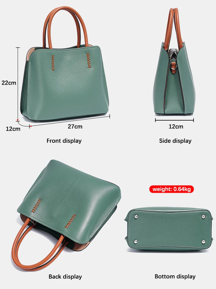 Women's Genuine Leather Shopper Bag Designer Shoulder Bags Handbag Large Bucket Bag Tote Cross
