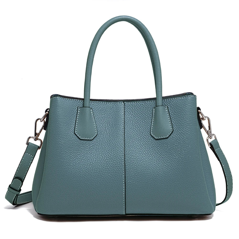 Women's Genuine Leather Top-Handle Bag Noble White Luxury Crossbody