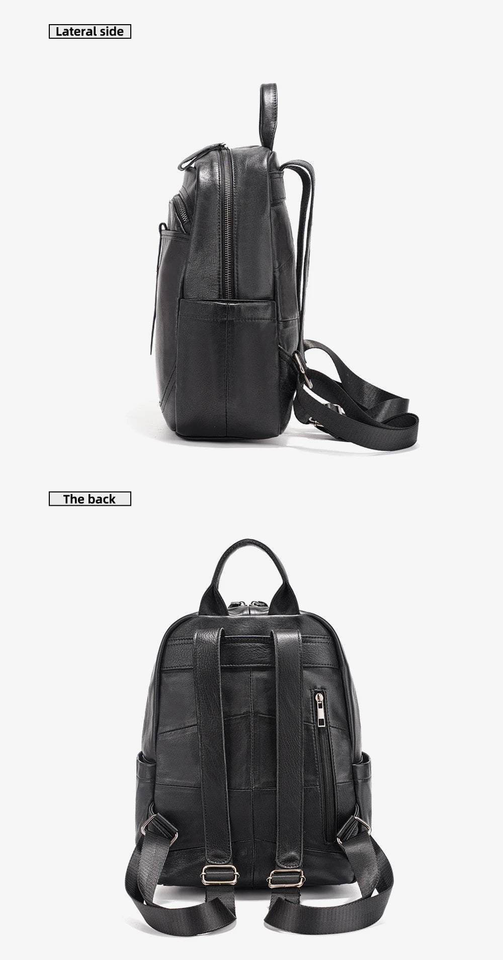 Women's 100% Genuine Leather Backpack Large Capacity for Commute