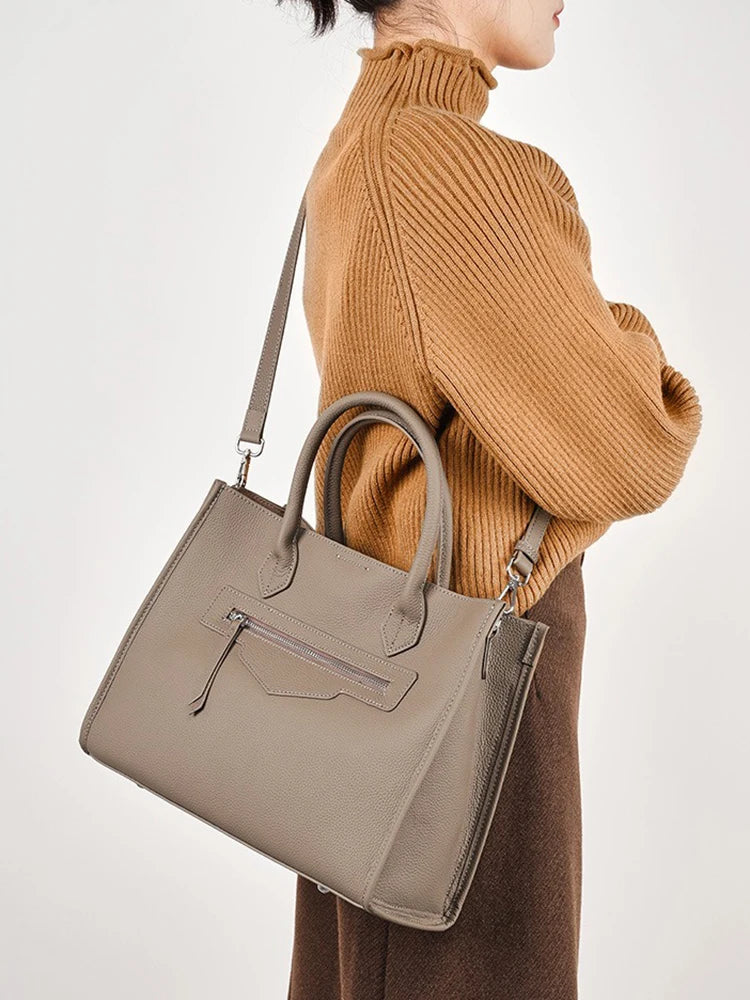 Women Large Tote Bag Genuine Leather Shoulder Bag Ladies Crossbody Bag