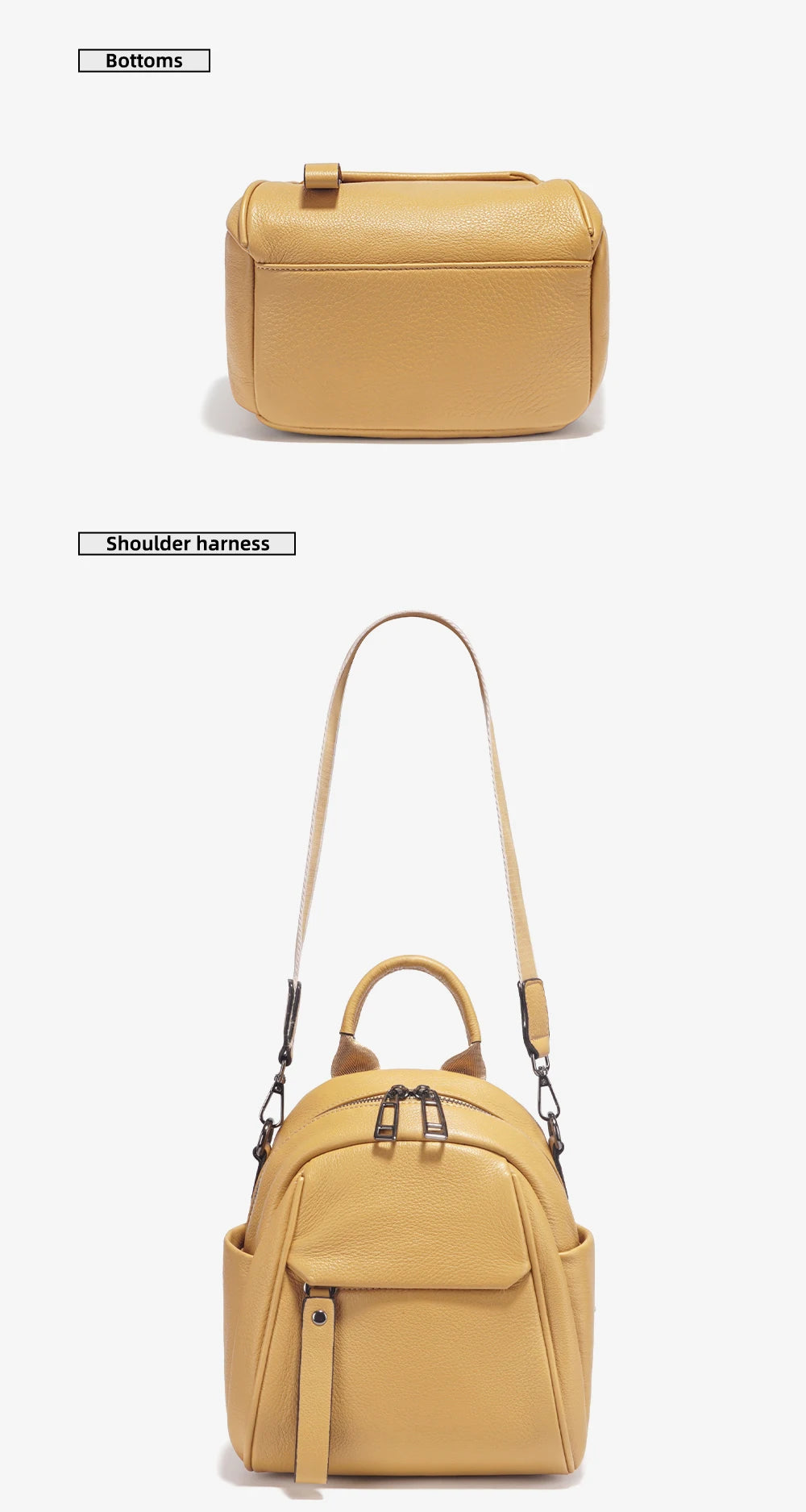 Soft Genuine Leather Women Small Backpack Purse Stylish Travel Rucksack
