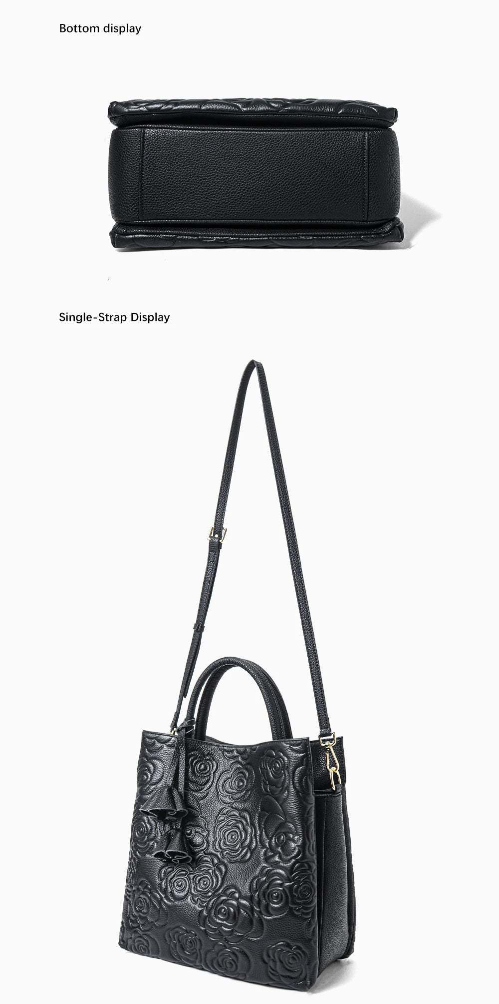 100% Genuine Leather Handbag Large Capacity Women Shoulder Bag Retro