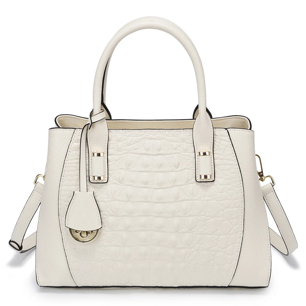 Fashion Women Alligator Handbags Genuine Leather Top-handle Bag Luxury Designer