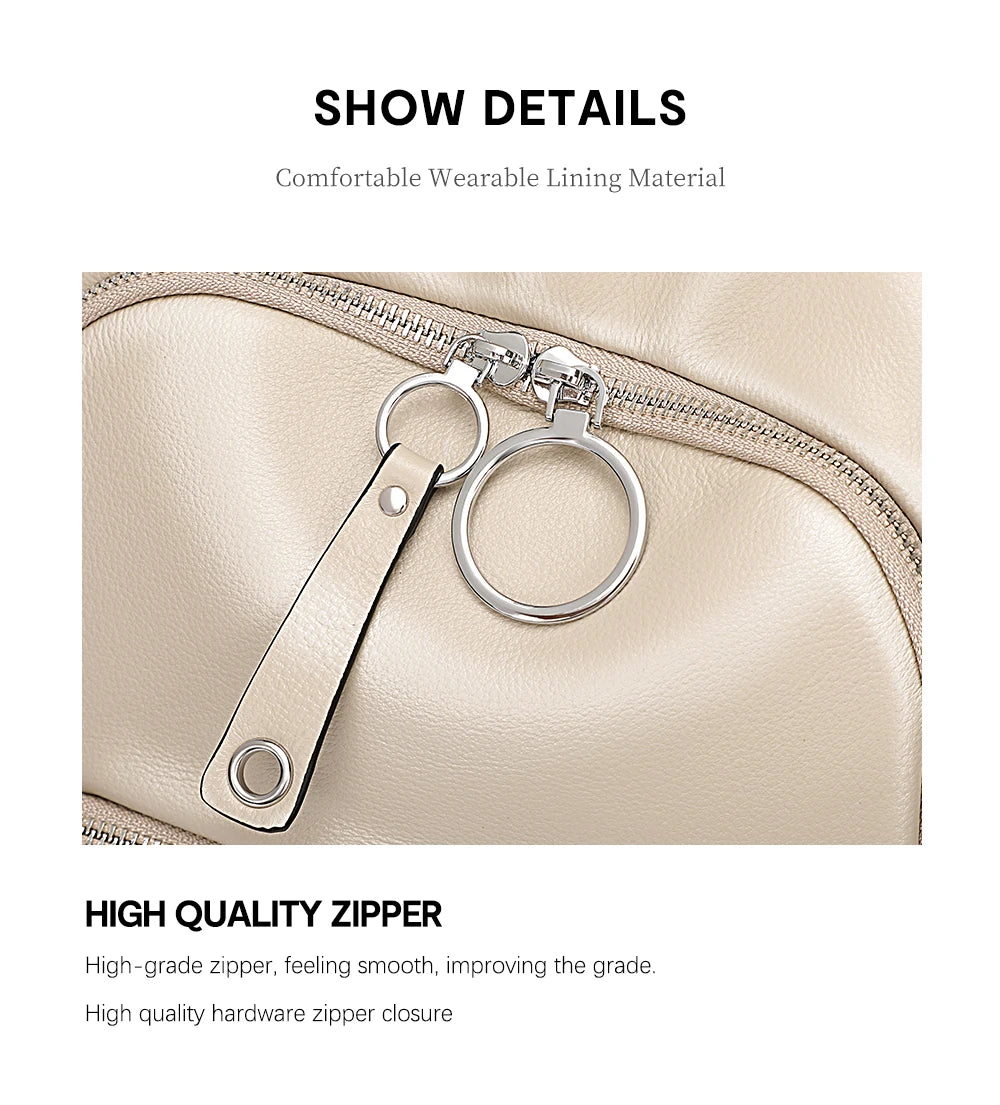 Leather Backpack For Women Anti Theft Satchel