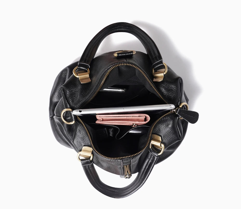 Vintage Genuine Leather Backpack for Women Anti-Theft Large Capacity