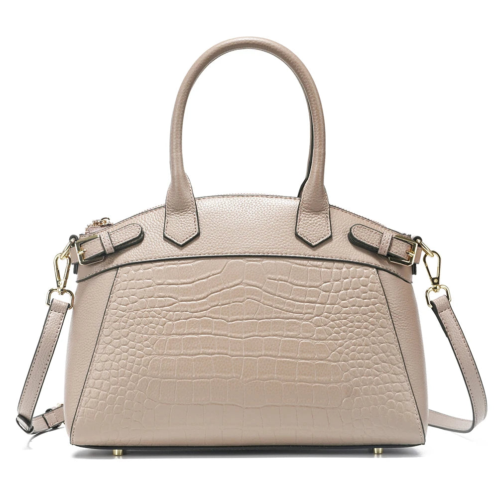 Women's Large Capacity Genuine Leather Tote Shoulder Bag Luxury Retro