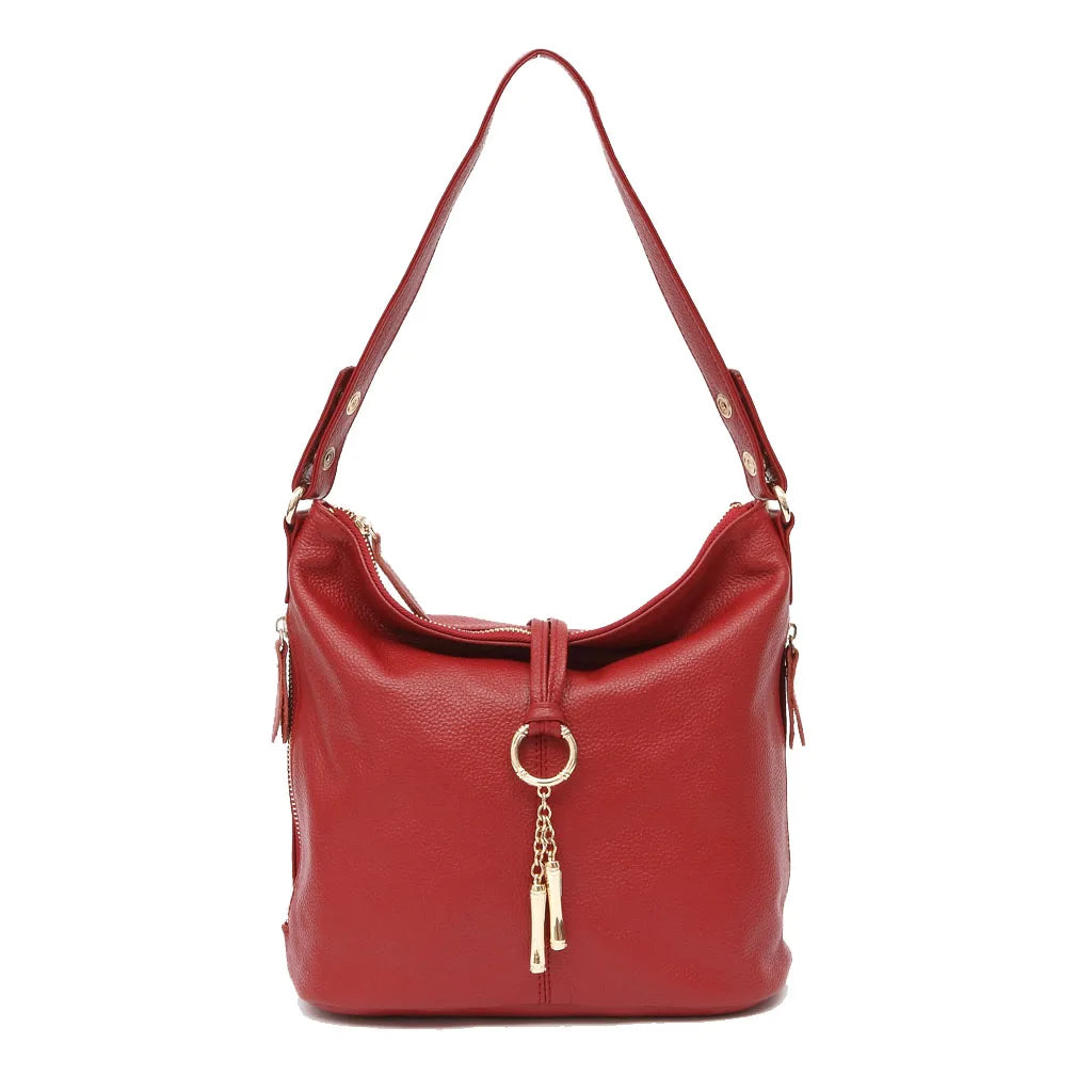 Elegant  Women Shoulder Bag 100% Genuine Leather Hobo Handbag Lady Messenger Bag