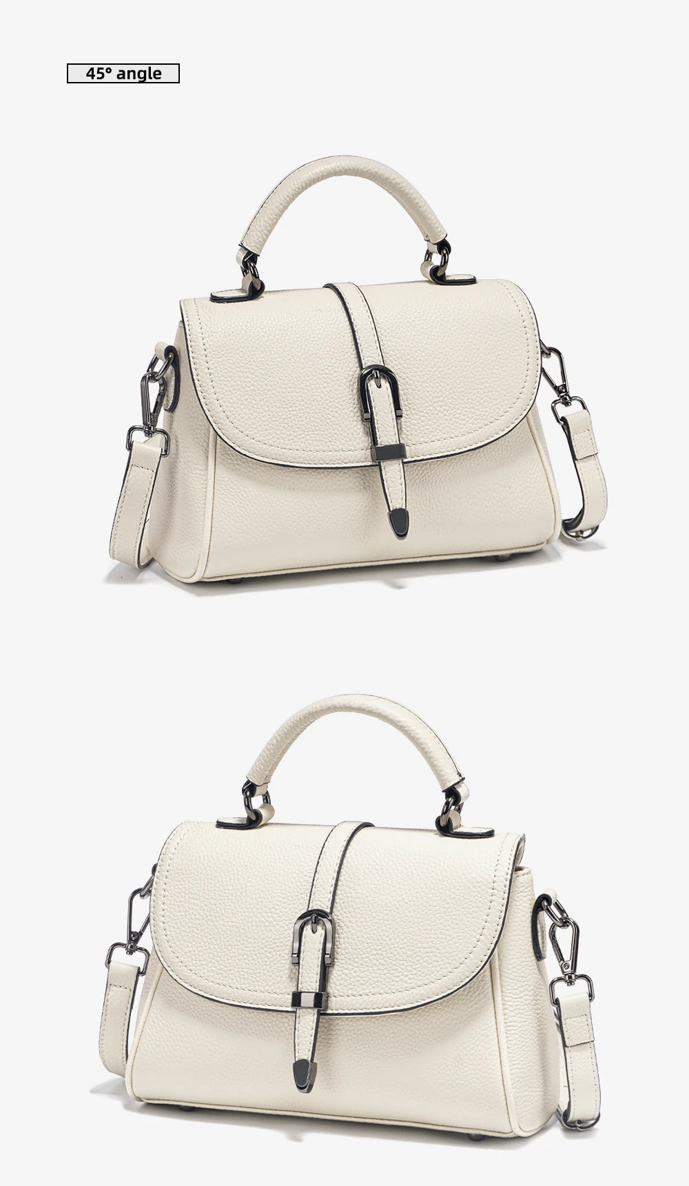 Women's Genuine Leather Top-Handle Bag Simple Fashion Design Luxury Shoulder Crossbody Small Handbag