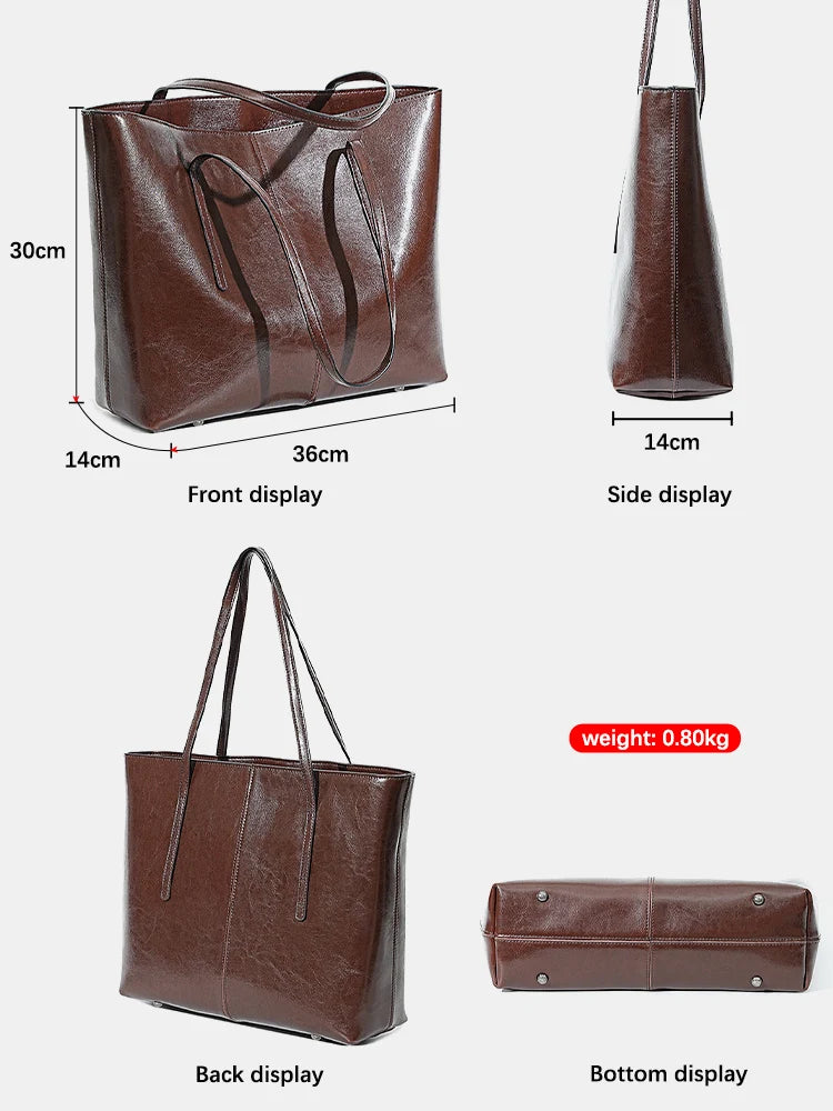 New Women Handbag 100% Genuine Leather Ladies Shoulder Purse Ladies