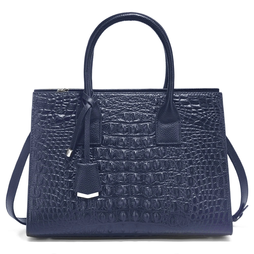 Large Tote Handbag for Women Genuine Leather Cowhide Shoulder Bag with Top Handle Trendy Fashion