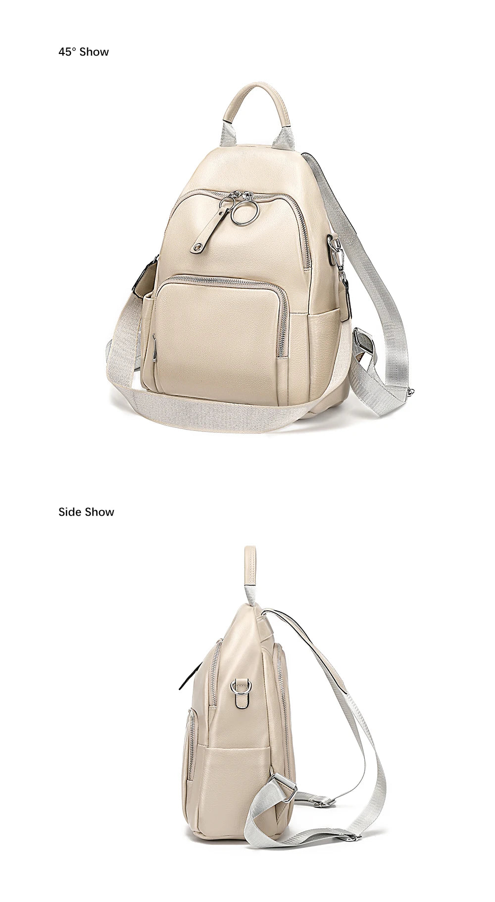 Leather Backpack For Women Anti Theft Satchel