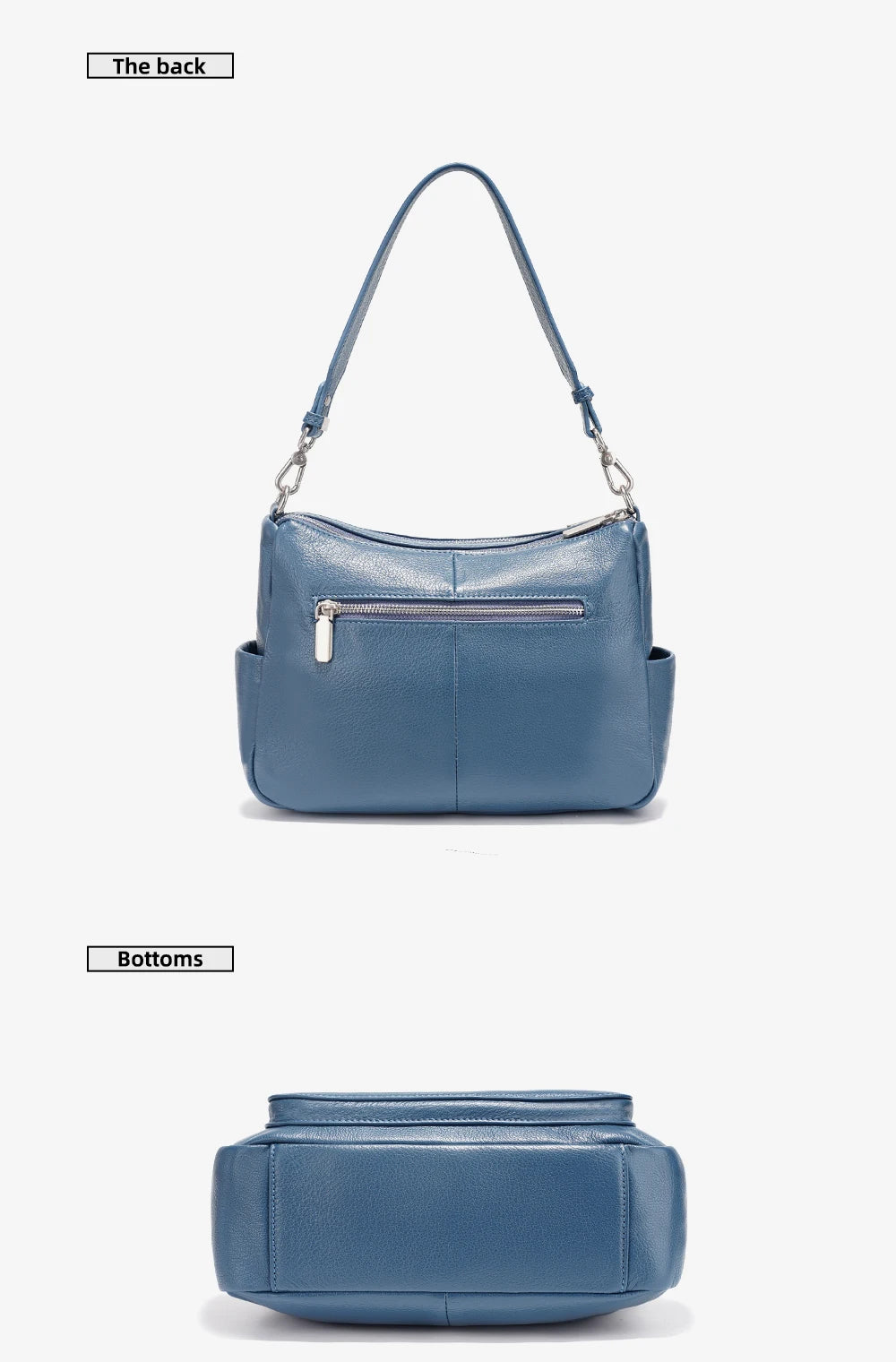 Cowhide Leather Handbag Women Shoulder Bag  Multi-functional Pockets Crossbody Bags