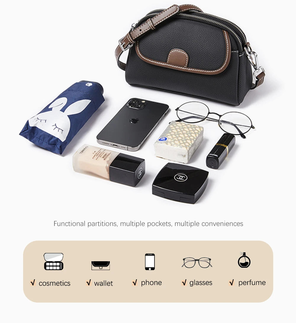Genuine Leather Women's Handbag Small Tote Bag Female Crossbody Fashion Lady Shoulder Handbags
